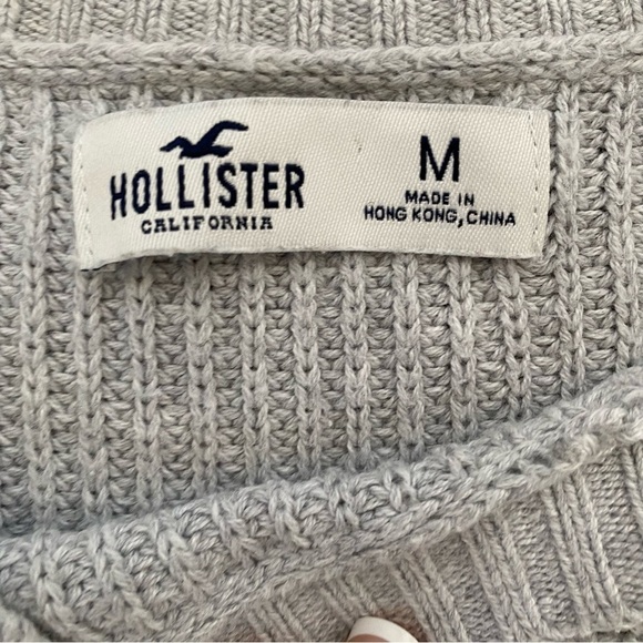 Hollister Drop Shoulder Lightweight Women’s Medium Gray Sweater - Picture 8 of 8